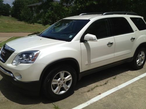 White diamond 2009 gmc acadia slt, 69k, 1 owner, $21,900