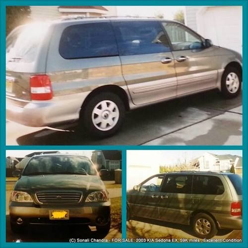 For immediate sale: 2003 kia sedona ex (mini-van, green exterior, gray interior)