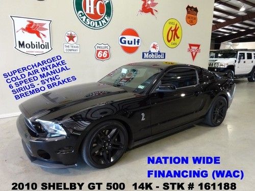 2010 shelby gt500,6 speed trans,nav,sync,lth,19in black whls,14k,we finance!!