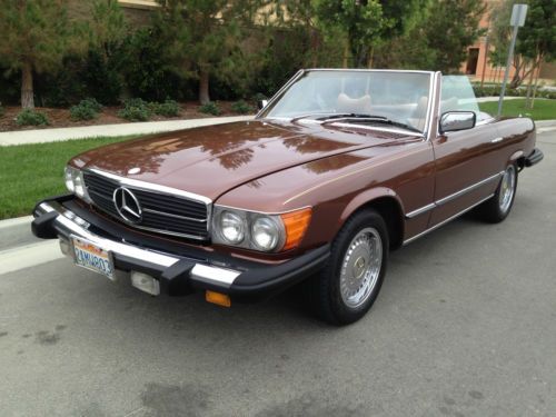 1979 merdedes benz 450sl convertible all brown in and out