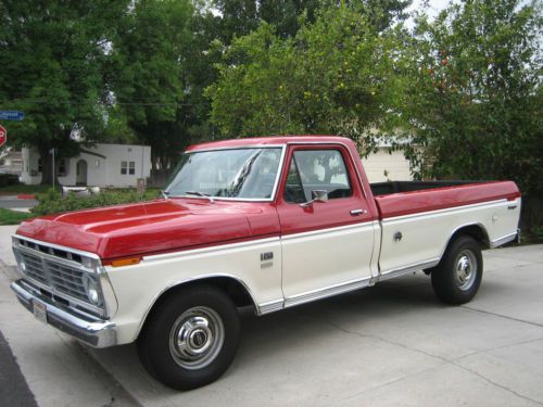 1973 ford ranger f250 red  white pick-up truck current tags runs great one owner