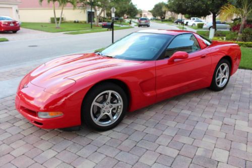 2002 chevrolet corvette with two tops red black leather low miles 6 speed