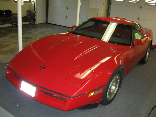 A beatiful 1986 red on red corvette coupe with only 56,000 original miles