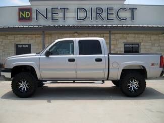 05 chevy z71 4wd crew htd leather new lift, tires, xd rims net direct auto texas