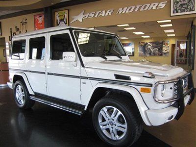 2011 mercedes benz g550 white with brown interior navigation dvd player loaded