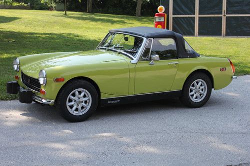 1974 mg midget only 23,800 miles! original with smog equip. rare citron yellow