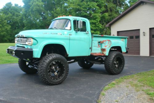 1960 dodge w100 power wagon cummins powered lifted patina rat rod