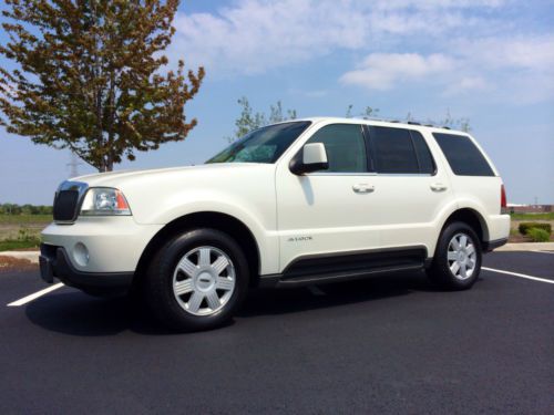 2003 clean fully loaded lincoln aviator awd v8 pearl white 2nd owner no reserve
