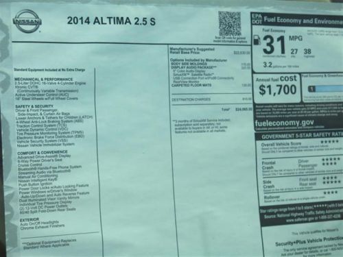 2014 Nissan Altima 2.5 S, US $20,265.00, image 3