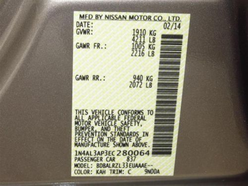 2014 Nissan Altima 2.5 S, US $20,265.00, image 4