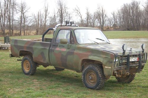 1986 chevrolet d30 military m1008 cucv 4x4 pickup, 3/4 ton, no reserve, look!!!!