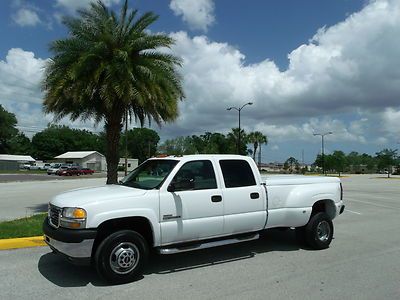 Gmc sierra 3500 crew cab slt dually 1 ton 6.6 duramax diesel goose neck clean