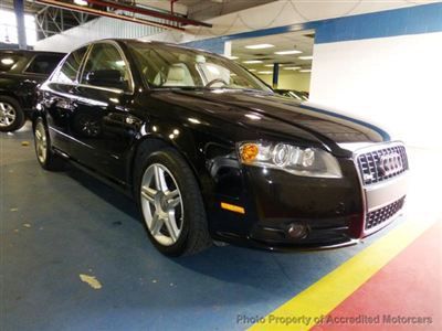 2008 audi a-4 2.0t quattro  black/tan leather,roof,awd,heated seats,wood wheel