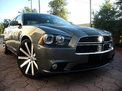 2012 dodge charger r/t hemi 22" wheels &amp; tires racing stripes custom interior