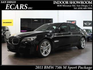 2011 bmw 750i m sport jet black 96k msrp luxury seating 20" wheels off lease!!!