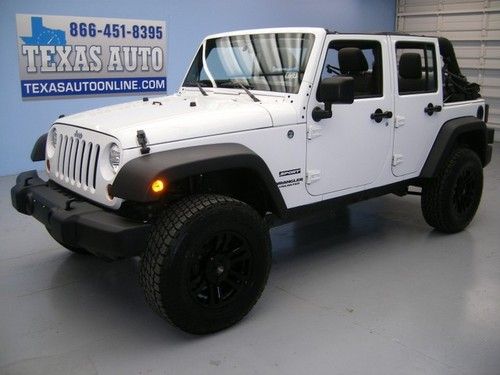 We finance!!!  2012 jeep wrangler unlimited sport 4x4 6 speed lift cd texas auto