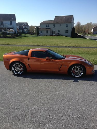 2008 atomic orange chevrolet corvette z06 coupe 2lz / chrome wheels / nav