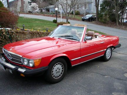 1985 red Mercedes 380SL. Tan interior, rag and hard top, ac, new tires., US $5,500.00, image 2