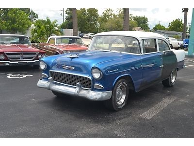 55 chevy 210 coupe v8 265 small block sbc auto ready to restore project solid!