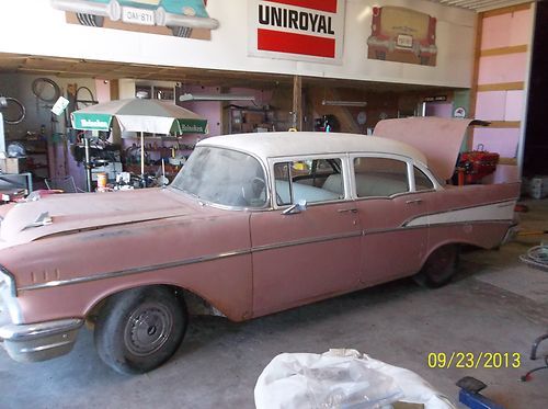 Barn find 1957 chevrolet model 210--4 door