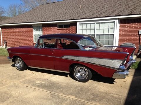 1957 chevy maroon bel air 2 door