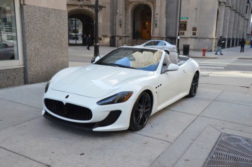 2013 maserati gran turismo mc convertible.  bianco with bianco pregiato.