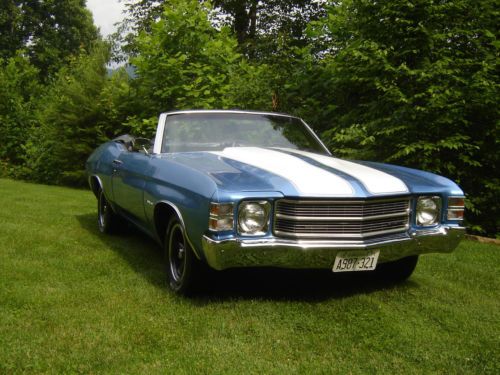 1971 chevelle convertible blue 350 automatic frame off restoration twelve bolt