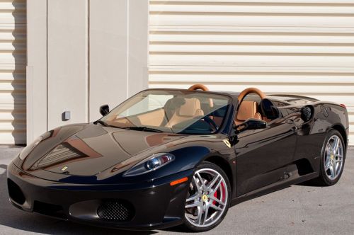 2007 ferrari 430 spider f1! 7k miles! black/tan! serviced! carbon fiber! f430