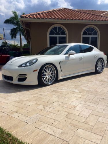 2010 porsche panamera 4s white/black v8 hre&#039;s fact air suspen turbo front bumper