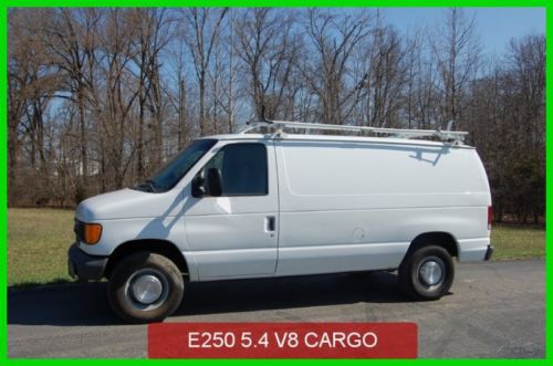 2004 commercial used 5.4 v8 cargo service utility work van white shelves rack