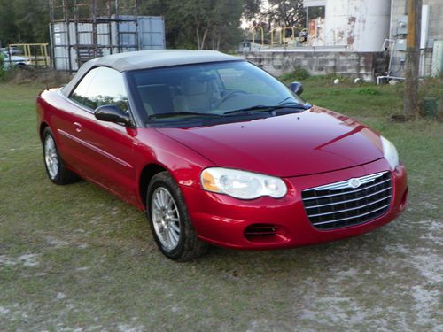 2004 chrysler sebring lx convertible 2-door 2.7 v6 red good looking  nice auto.