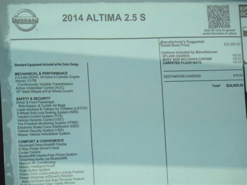 2014 Nissan Altima 2.5 S, US $20,198.00, image 5