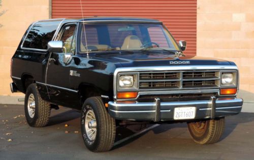 California original, 1988 dodge ramcharger, 100% rust free, 2 owner, runs a+++