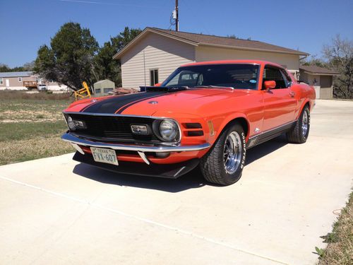 1970 ford mustang mach 1, 428 scj, 4 speed, calypso coral, loaded
