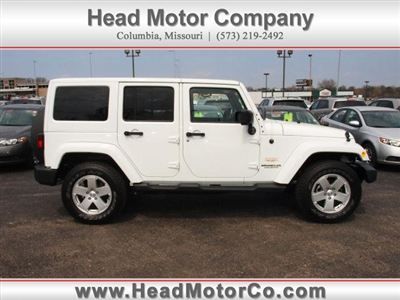 2012 jeep wrangler unlimited sahara low miles warranty 4dr suv manual, v6  white