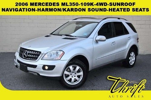 2006 mercedes ml350-109k-4wd-sunroof-navigation-harmon/kardon sound-heated seats