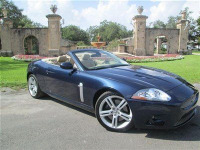 2009 jaguar xkr convertible indigo blue w ivory ipod mp3 bluetooth navigation