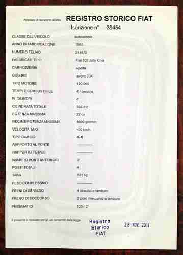 1965 FIAT 500 Jolly Giardiniera - Coachwork by Ghia, image 21