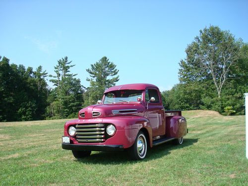 1950 purple ford pick up truck