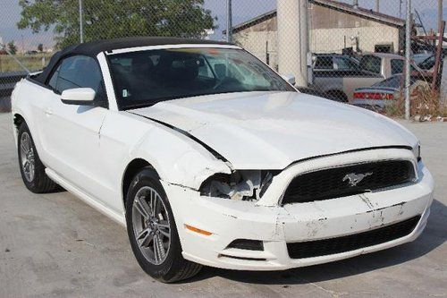 2013 ford mustang convertible damaged rebuilder runs! loaded perfect summer car!