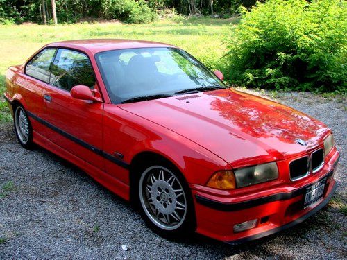 1995 bmw m3 m power coupe 2-door 3.0l red runs well black leather computer radar