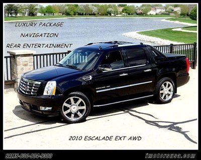 2010 cadillac escalade ext blk/blk lthr navi bakup cam tv/dvd fully loaded wow ~