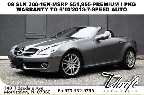 09 slk 300-16k-msrp $51,955-warranty to 6/10/2013-premium i pkg-7-speed auto