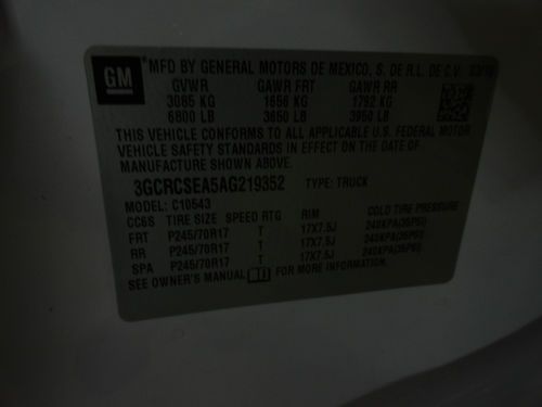 2010 SILVERADO CREW CAB WRECKED DAMAGE DAMAGED NEEDS WORK PROJECT REBUILDABLE, image 8