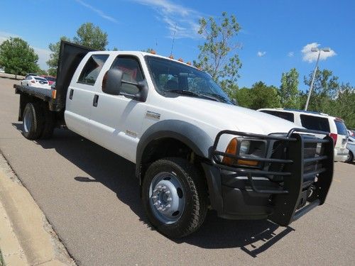 2006 ford f550 crew cab flatbed 4x4 diesel 6.0 1 owner fleet needs mechanical