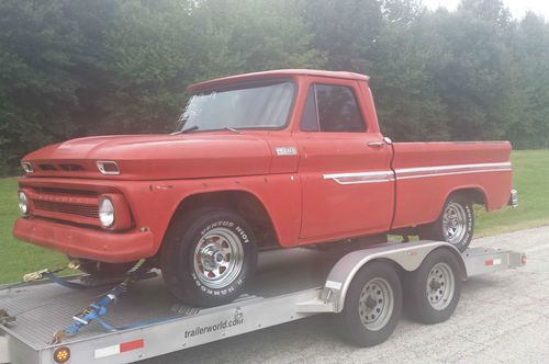 1965 chevrolet c10 swb fleetside pickup truck project-rare big back window