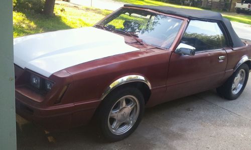 1985 ford mustang convertable v8 305 5.0 gt auto rims lights sport  hood extras