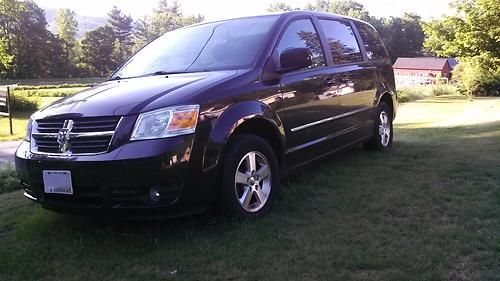 2008 dodge grand caravan, van, caravan, grand caravan, black, stow 'n go seats