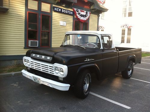 1959 ford truck ,f250, satin black, hot rod black, 292 v-8, 4 speed