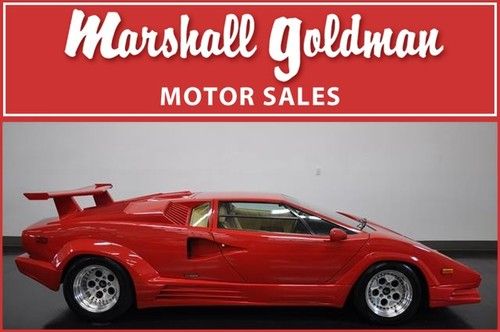 1989 lamborghini countach 25th anniversary red tan leather rear wing 12000 miles